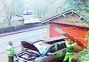Ryan Clough is caught on CCTV dumping the panels