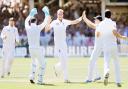 Stuart Broad was hit on the foot