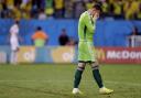 Russia's goalkeeper Igor Akinfeev reacts after letting in the opening goal