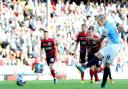 Jordan Rhodes fires his penalty wide of the post during Saturday’s 0-0 draw against Huddersfield Town
