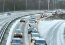 GRIDLOCK: Traffic on the M66 near Haslingden yesterday morning