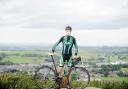 AT THE PEAK: Paul Oldham reaches one of the race’s highest points in Earby