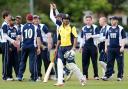 OUT: Cherry Tree celebrate the wicket of Settle professional Imran Khalid      Pictures: KIPAX