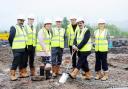Jade Doherty 02-06-15..Photocall for  the start of building the new Eachsteps on Infirmary Rd in Blackburn.L-R are Cllr Mustafa Desai-Executive Member for Health and Adult Social Care Blackburn with Darwen Council, Neil Matthewman-Chief executive of