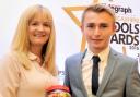 Alison Rushton presents Lewis Partington with the Secondary School Pupil of the Year Award