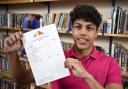 GCSE results day at Colne Primet Academy Pictured is Aiman Shah