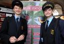 Careers conference and open day at Blackburn Cathedral organised by Blackburn with Darwen Council. Selfie time for Jack Stanley, left and Joe Hoyle from St Bede's School on the Community Rail Lancashire stand. Picture by Paul Heyes, Thursday