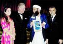 THANKS YOUR HIGHNESS: Ishtiaq Mohammed receives the award from Prince Charles as Princess Badiya and Sadiq Khan MP look on
