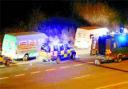 CONCERN: Police with vans on the M65. (Picture: MJP Media/PA Wire)