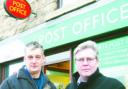 SUPPORT: Greg Pope (right) with Coun. Graham Jones outside St Hubert's Post Office in Great Harwood