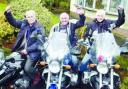 EASY RIDERS: Left to right, Thomas Barrett, Peter Knowles and Roy Harrison who are off to the coast of India