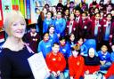GO FOR IT: Author Josephine Cox encouraged pupils during her visit to Beardwood Humanities College, Blackburn