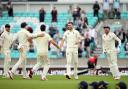 Jimmy Anderson celebrates taking his record-breaking 564th Test wicket at the Oval this week