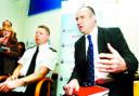 Chief Superintendent Neil Smith and Detective Superintendent Mick Gradwell at the police press conference
