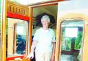 I’M HOME AGAIN! Enid Lister aboard the restored carriage which used to be her home.