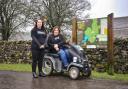 Gisburn Forest Hub staff with a Tramper buggy