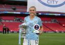 Georgia Stanway celebrates her FA Cup success with Manchester City