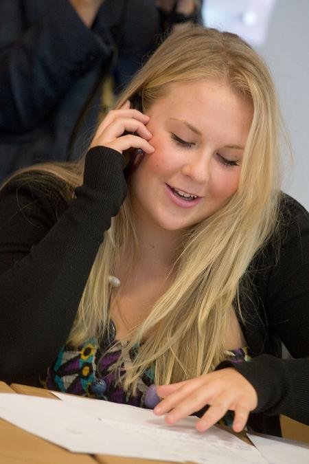 Burnley College student phones home with her A Level results