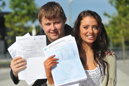 Burnley College students show off their results