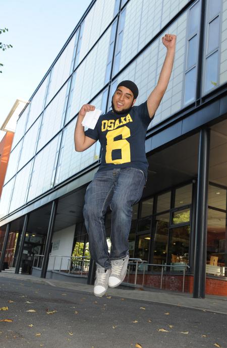 Blackburn College pupil celebrates his results