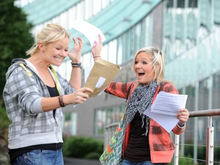 Pupils at Blackburn College show off their A Level results