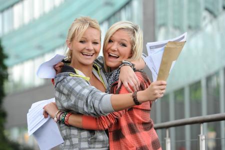 Pupils at Blackburn College show off their A Level results
