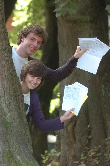 Pupils at QEGS in Blackburn celebrate their A Level results 