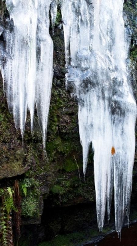 John Lenehan took this picture of a frozen winter waterfall in Darwen.