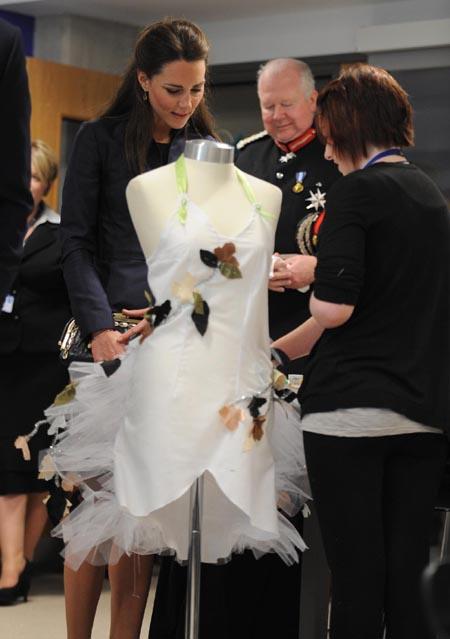 Kate Middleton admires students' work at Darwen Aldridge Academy.