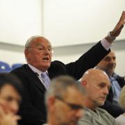 Cllr John Pearson in action at a public meeting