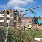 Demolition work under way at the former Laneside Care Home