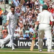 James Anderson celebrates his 100th wicket back in 2008