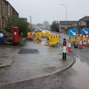 The water leaks being repaired on Whalley Road in Billington