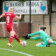 Alex Brooks makes one of a string of fine saves during Rovers Ladies' draw with Liverpool