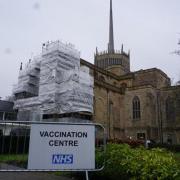 The Covid vaccination centre at Blackburn Cathedral