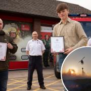 The two men have been awarded for supporting the fire service