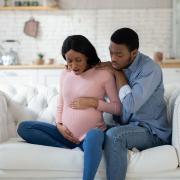A Generic Photo of pregnant woman about to go into labour supported by partner. See PA Feature TOPICAL Health Rapid Birth. Picture credit should read: Alamy/PA. WARNING: This picture must only be used to accompany PA Feature TOPICAL Health Rapid Birth...
