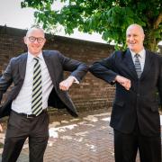 Award: Andrew Snowden (left) with Andy Pratt (right), who has now been honoured with an MBE