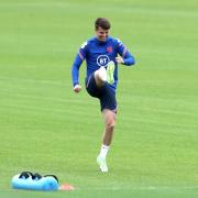 All by himself...Mason Mount trains in isolation