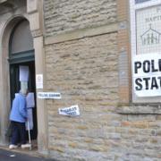 POLLING STATION: Voters at Padiham Baptist Church