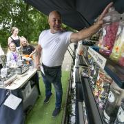 Pat Craven, 61, is the owner of Pendle Witch Sweets. He sells his sweets from his wide beam narrow boat which travels from Foulridge to Rodley, West Yorkshire, pictured in West Yorks