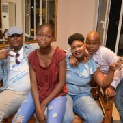 FAMILY: Thuso, La Toya, Chamada and Sean enjoying a birthday party during happier times in their native Botswana