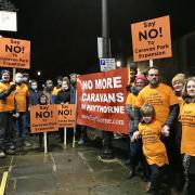Paythorne caravan protest group at Ribble Valley Borough Council planning and development committee