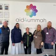 Left to Right: Mark (Feniscowles Cricket Club); Fakir Ahmed (Aid 4 Ummah); Lynne (Asda); Toni (Salvation Army); and Matthew (Salvation Army) at the launch of the initiative