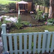 Picture of a garden after flash flooding