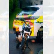 The off-road bike was seized by police