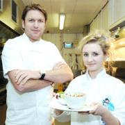 BOWLED OVER: James Martin and Ella with her food
