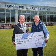 Ribble Valley Mayor Stuart Hirst and Longridge Cricket Club chairman Nick Gale.