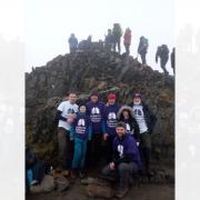 The team at the top of Mount Snowdon