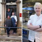 The White Swan at Fence. Owners, Tom Parker (left) and Gareth Ostick (right) with Laura Ostick. Right is Northcote executive chef, Lisa Goodwin-Allen